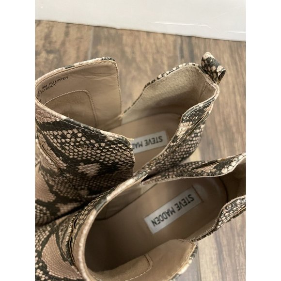 Steve Madden Size 8 Rookie Bootie Boots Snakeskin Animal Print - Picture 4 of 13